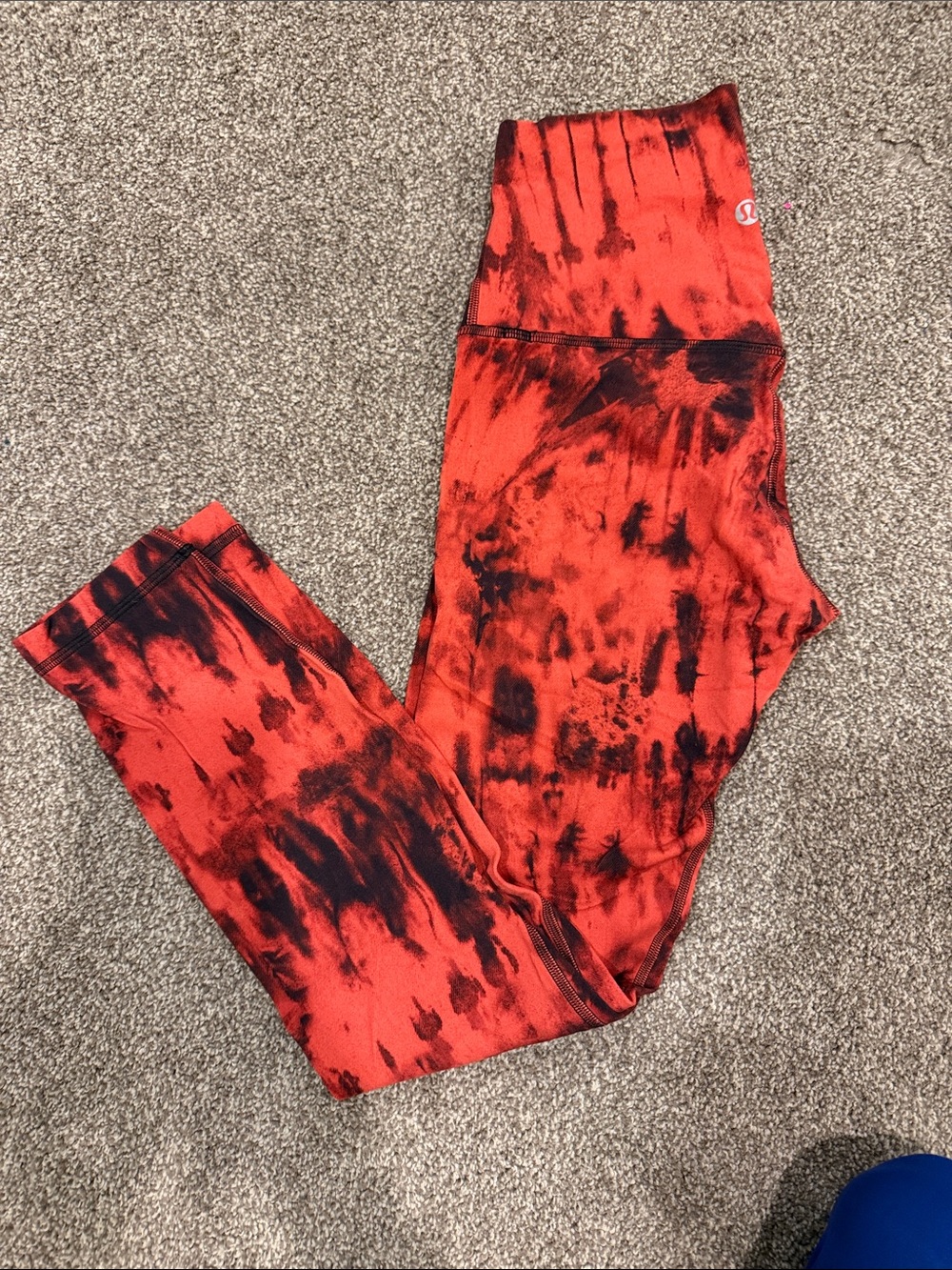 lululemon athletica Kids Red and Black Tie-Dye Leggings